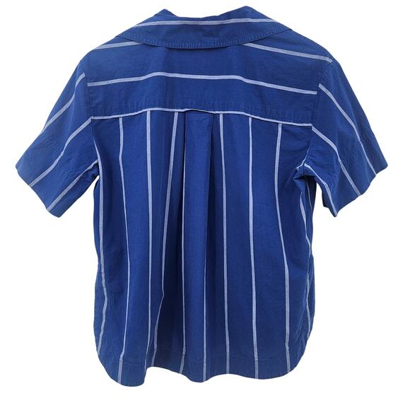 Madewell Oversized Boxy Button-Up Poplin Shirt in Pure Blue, Size XS - Picture 12 of 14